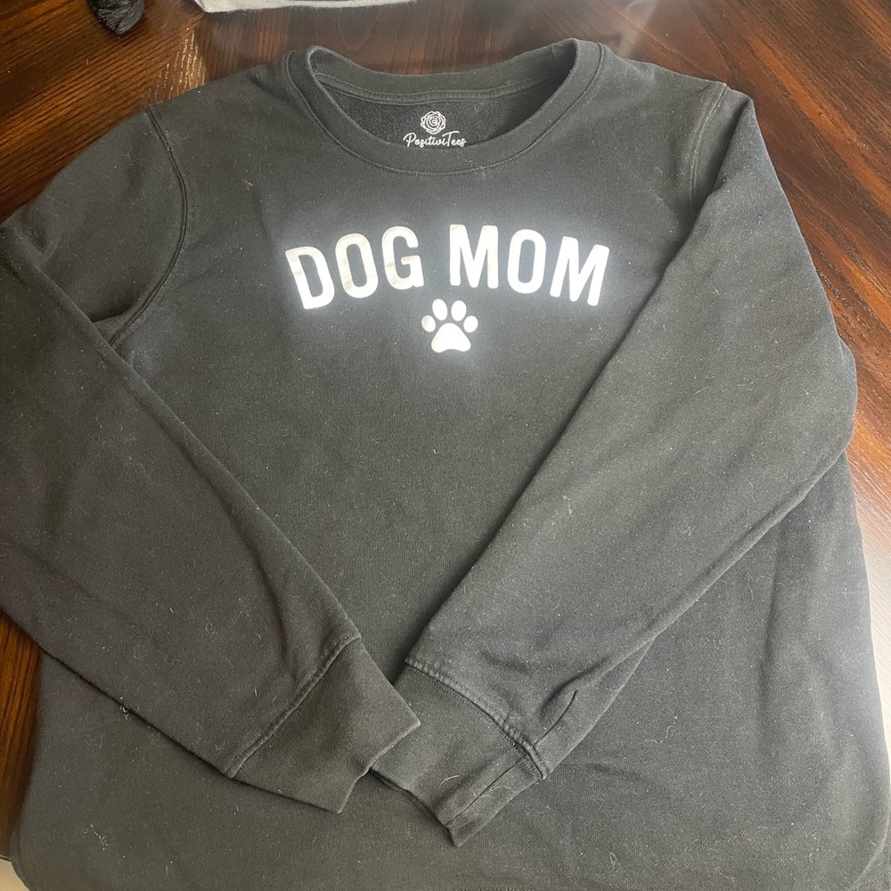 🔺SOLD🔺Cozy Black Dog Mom sweatshirt positive tees​ - Picture 2 of 7